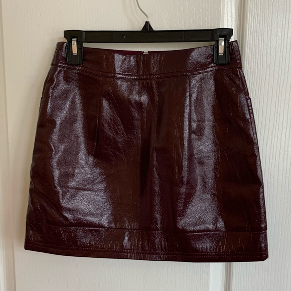 BNWOT Plum TOPSHOP Zip Vegan Leather Moto Skirt - Picture 2 of 6